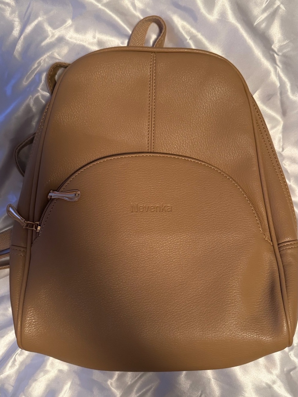 Women’s Beige Tan Leather Backpack Purse